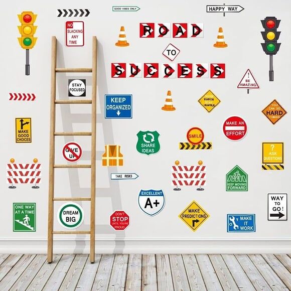 Road to Success Wall Decal Quote Traffic Sign Vinyl Wall Stickers - Picture 1 of 6